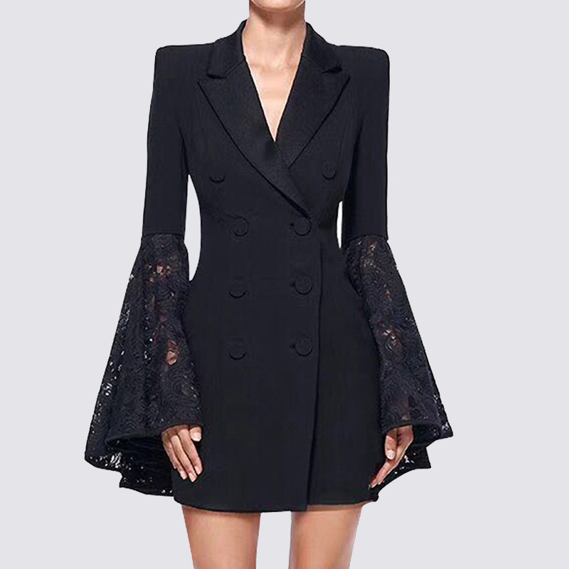 Fashion European style coat black autumn business suit for women