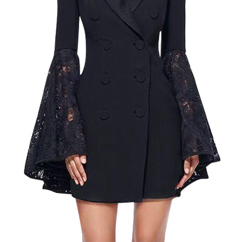 Fashion European style coat black autumn business suit for women