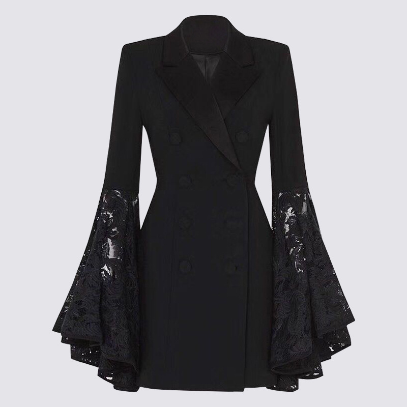 Fashion European style coat black autumn business suit for women