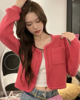 Long sleeve twist cardigan chanelstyle Korean style sweater