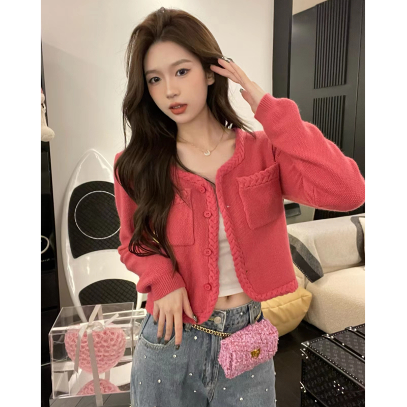 Long sleeve twist cardigan chanelstyle Korean style sweater