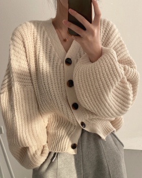 Thick knitted lazy coat loose cardigan for women