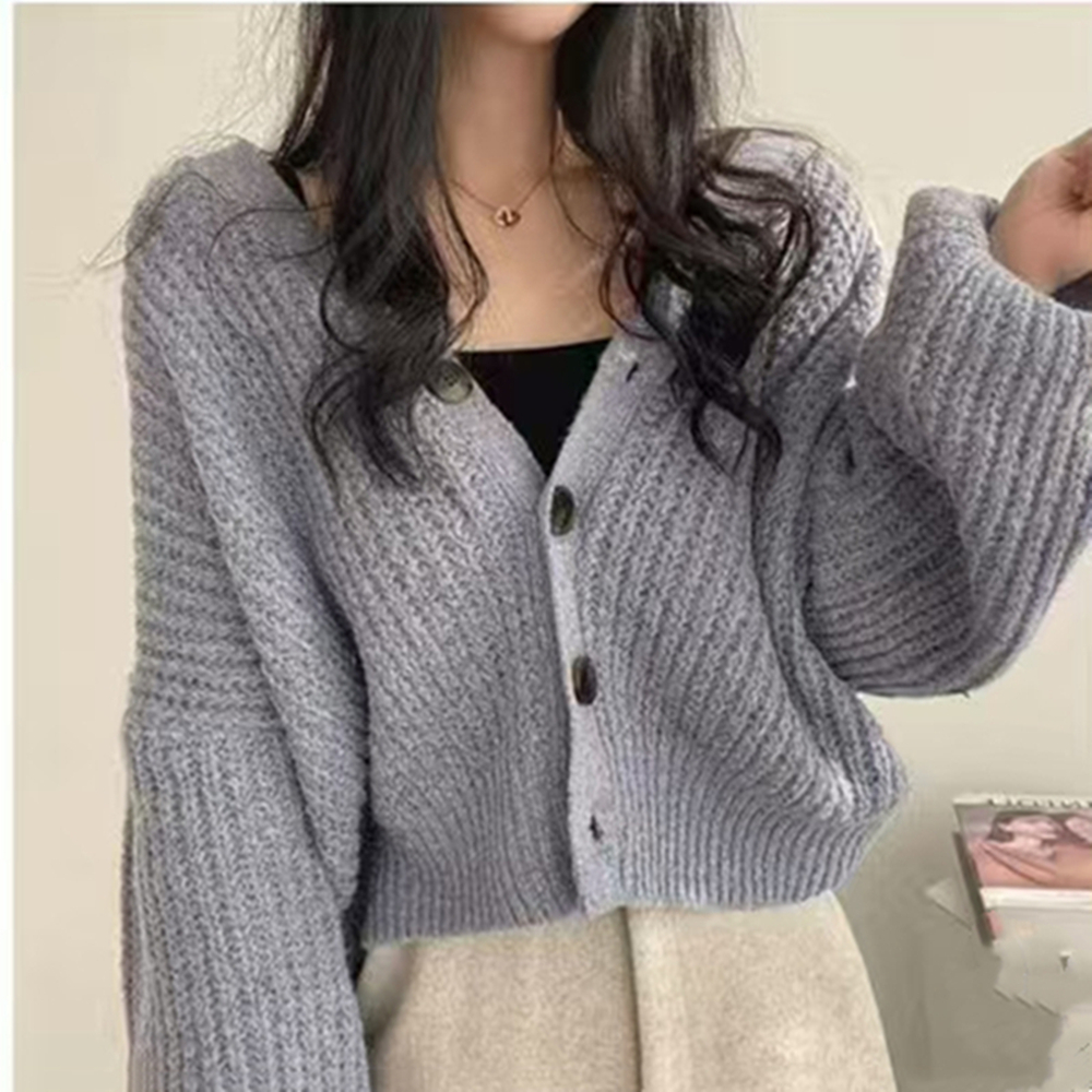 Thick knitted lazy coat loose cardigan for women