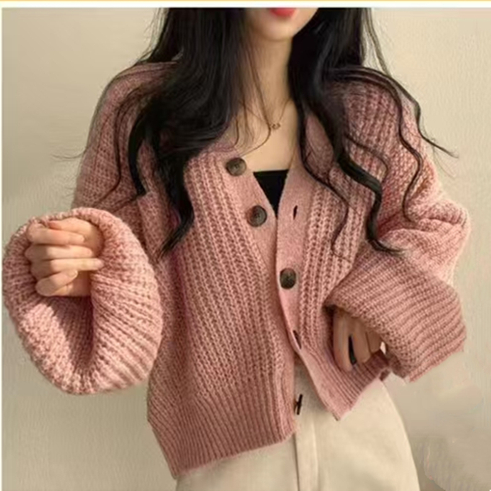 Thick knitted lazy coat loose cardigan for women