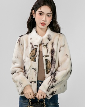 Autumn and winter pearl fur coat Chinese style coat