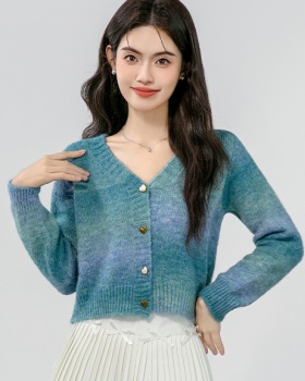 Loose knitted coat slim tops for women