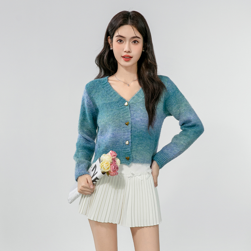 Loose knitted coat slim tops for women