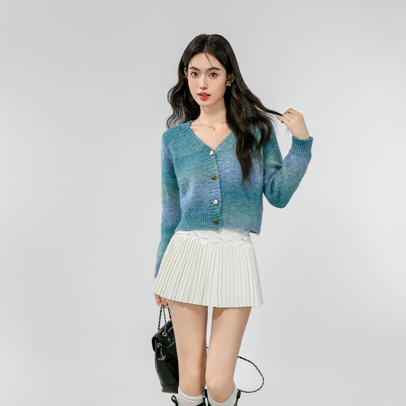 Loose knitted coat slim tops for women