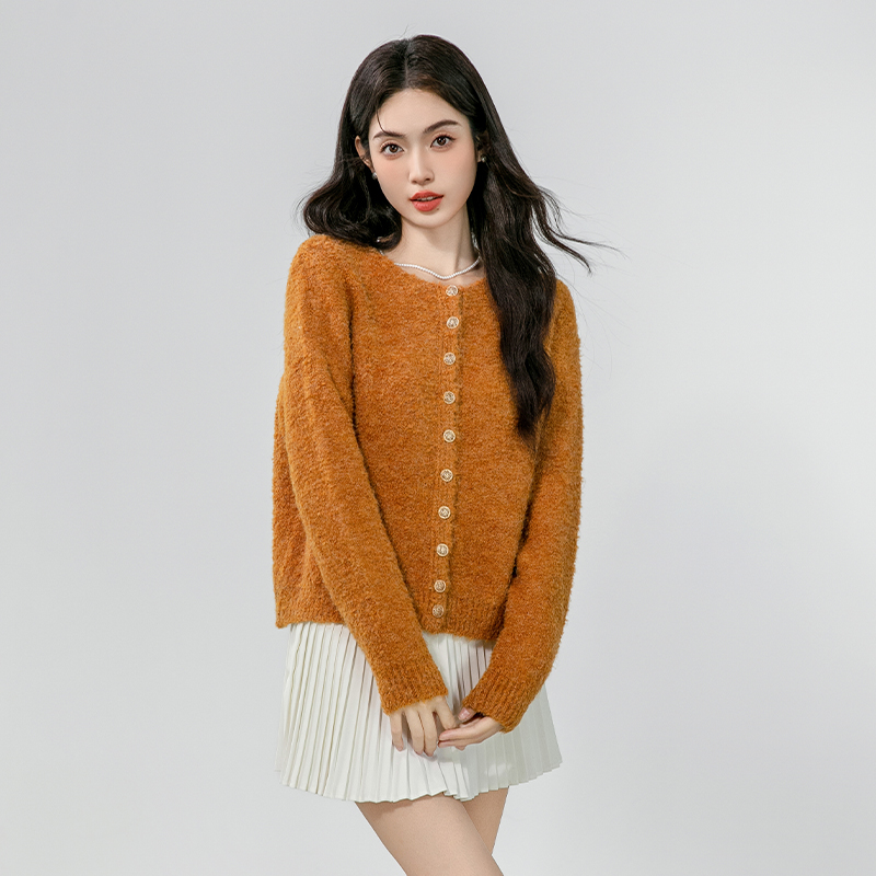 Korean style retro cardigan autumn lazy tops for women