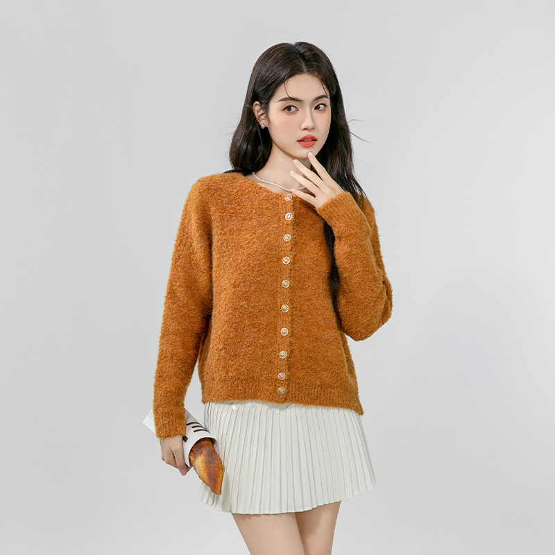 Korean style retro cardigan autumn lazy tops for women