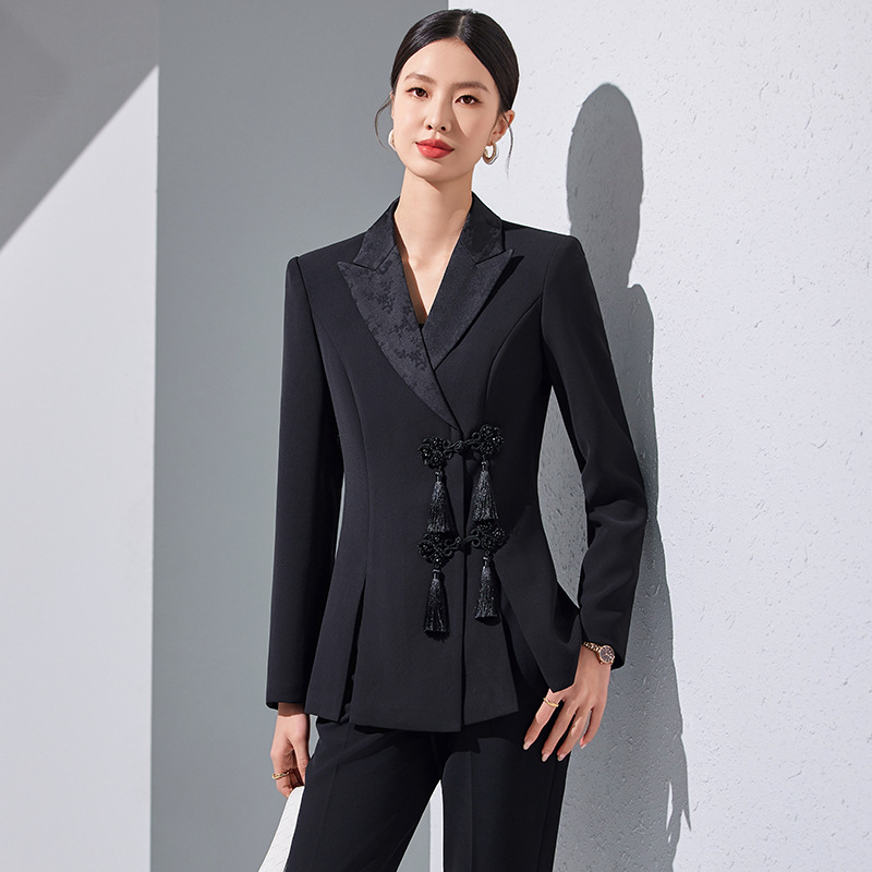 Overalls business suit long sleeve coat for women