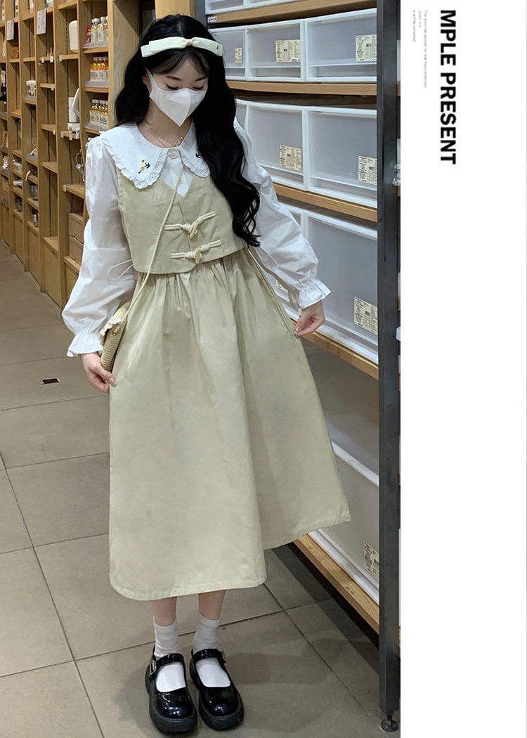 Tender lovely temperament slim lady doll collar dress