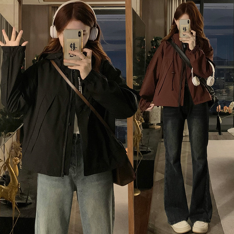 Fashion hooded coat Casual loose technical jacket