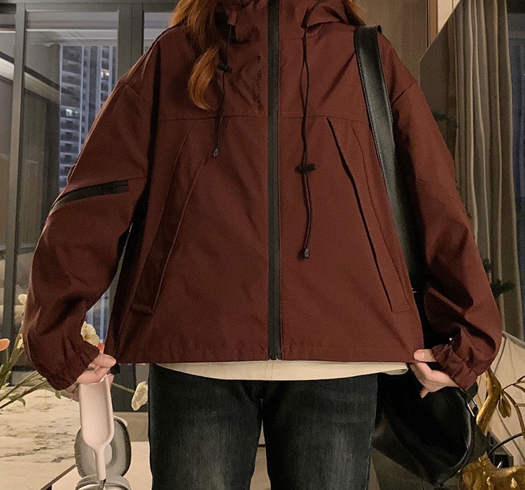 Fashion hooded coat Casual loose technical jacket