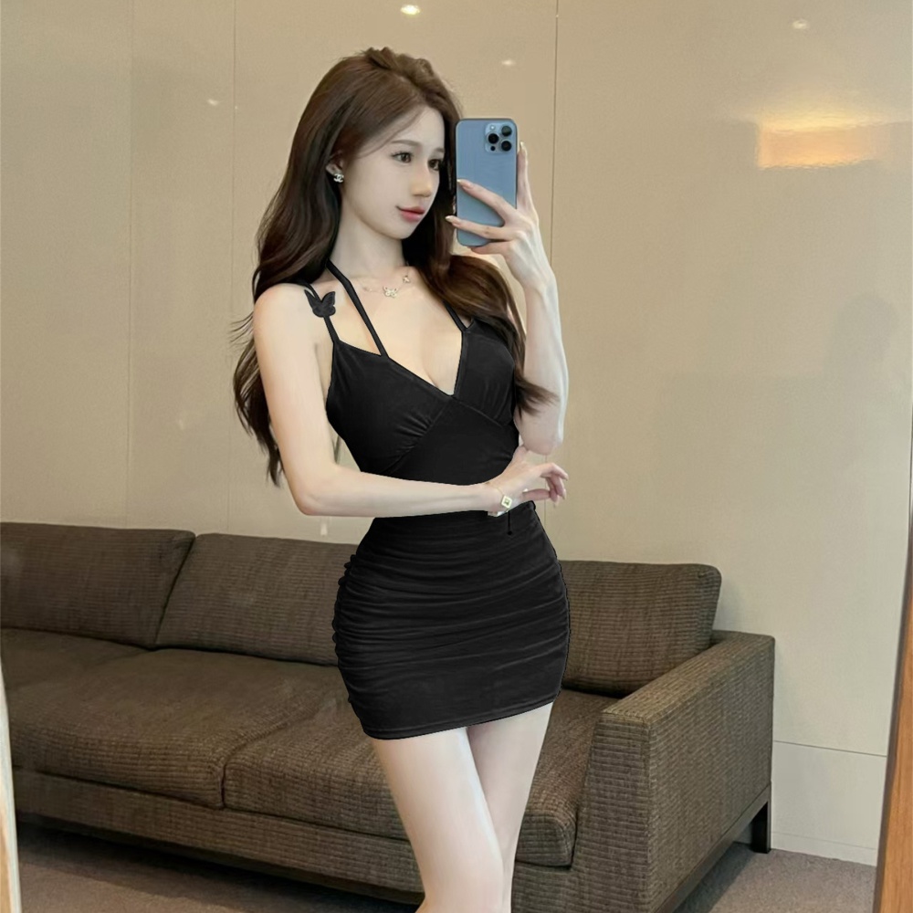 Spring and summer halter sling tight sexy dress