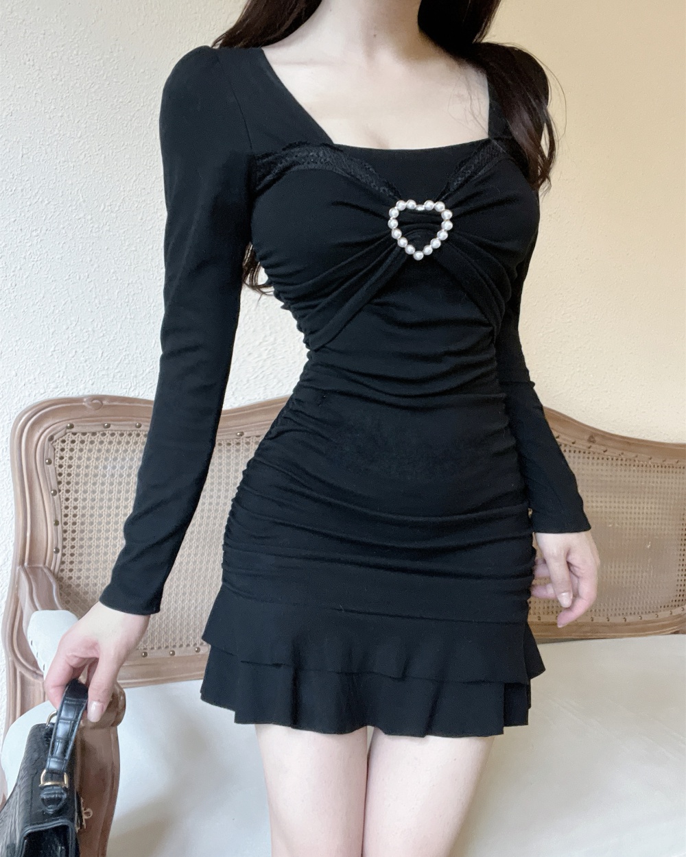 Package hip fashion sexy low-cut slim dress