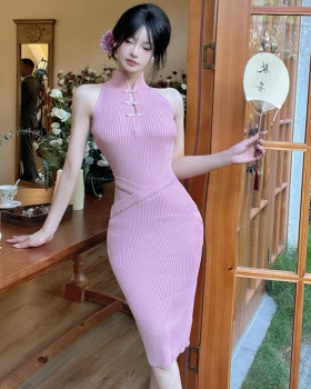 Sleeveless slim long dress summer temperament dress