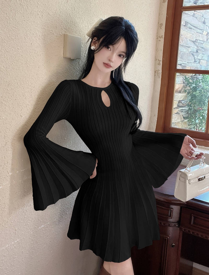 Temperament T-back sweater dress for women