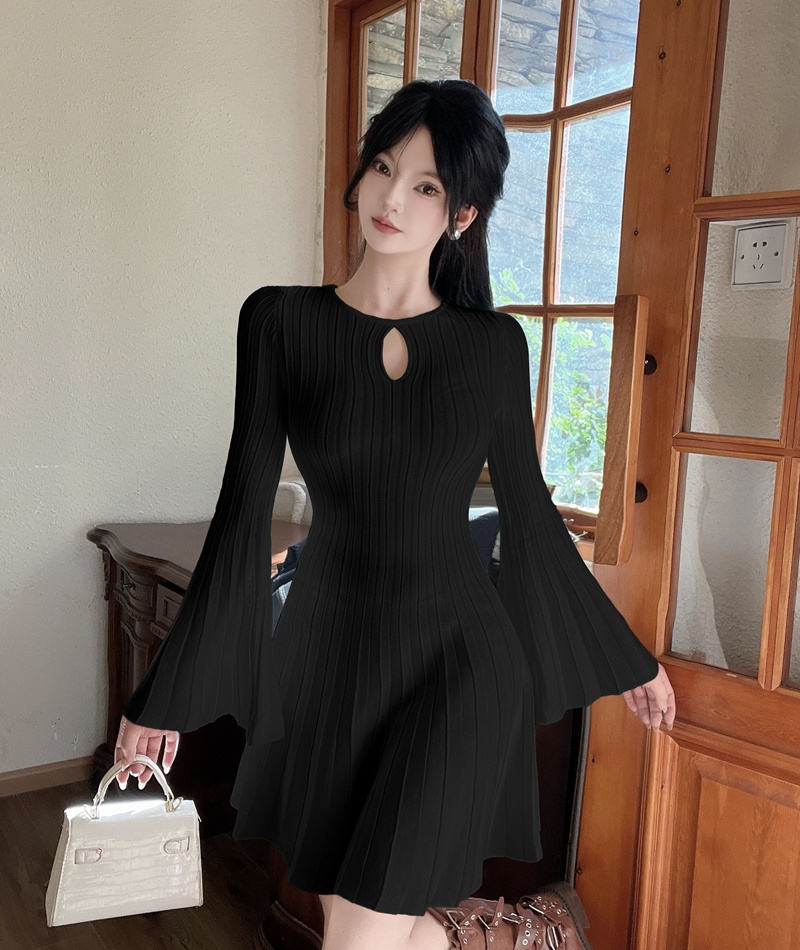 Temperament T-back sweater dress for women