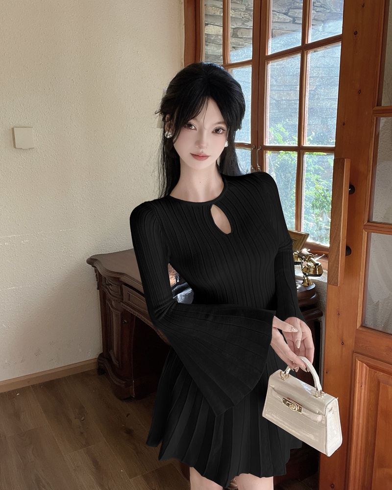 Temperament T-back sweater dress for women