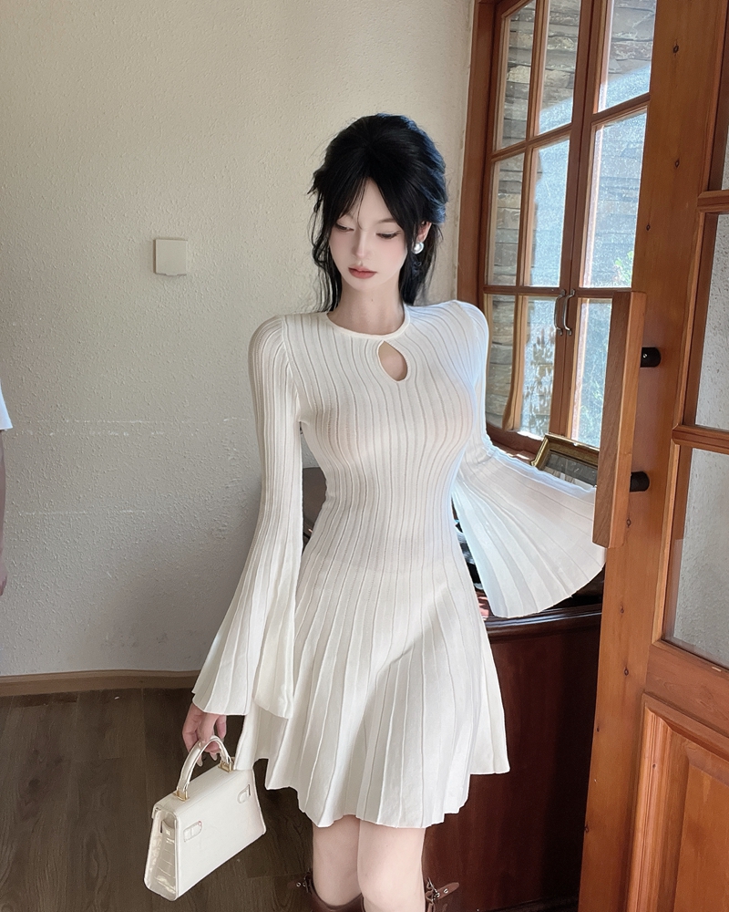 Temperament T-back sweater dress for women