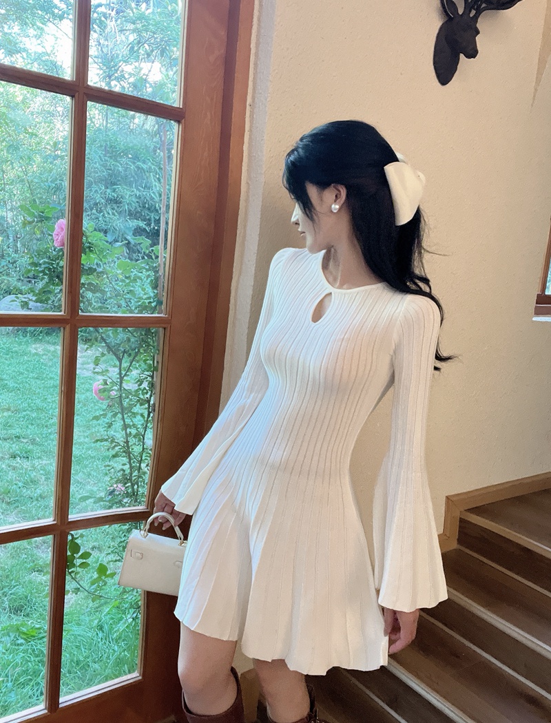 Temperament T-back sweater dress for women