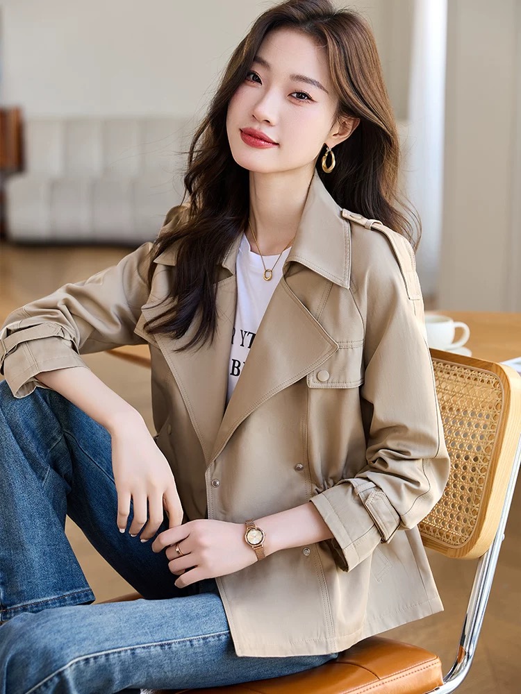 Spring and autumn short overcoat small fellow coat for women