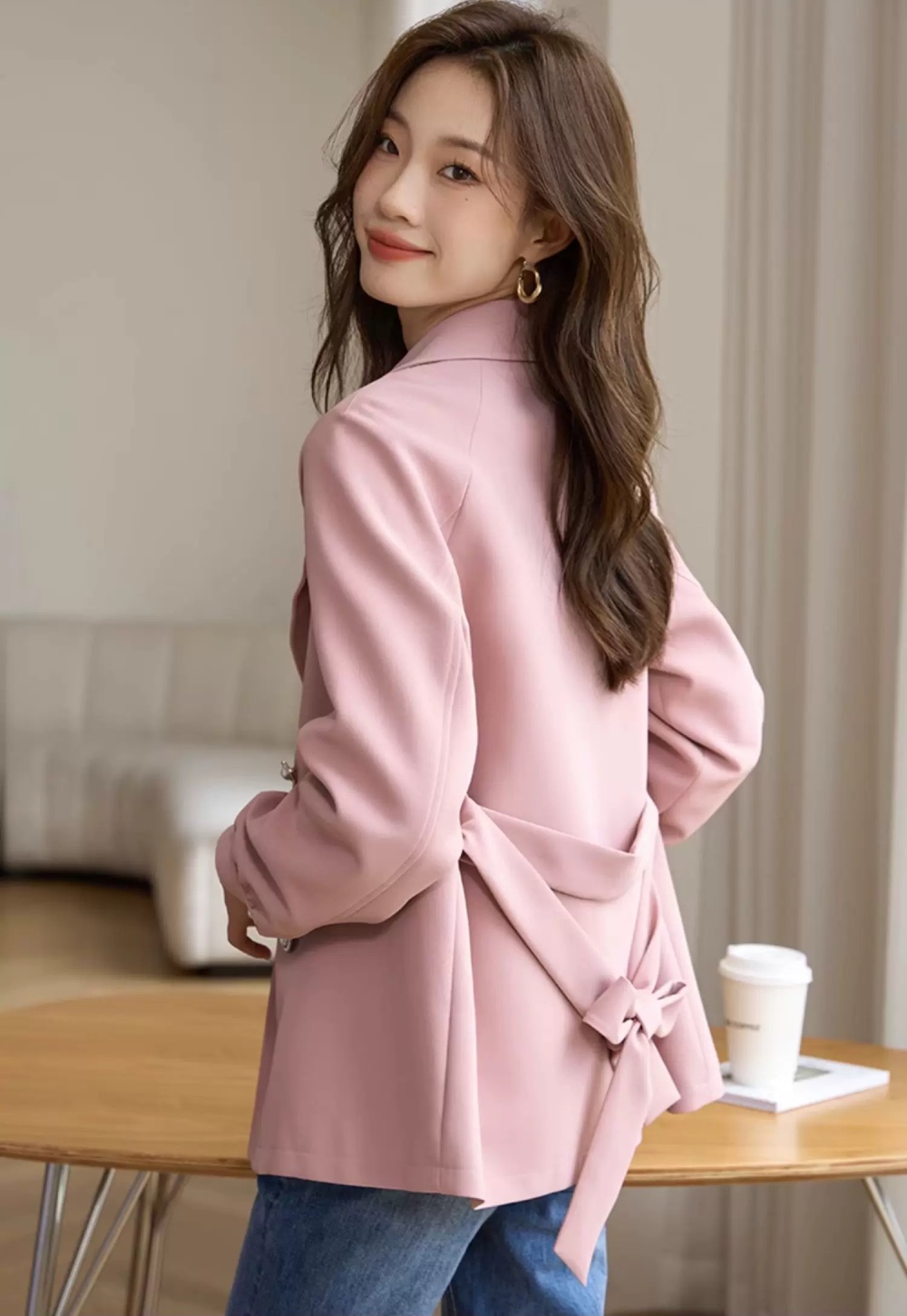 Double-breasted overcoat British style coat for women