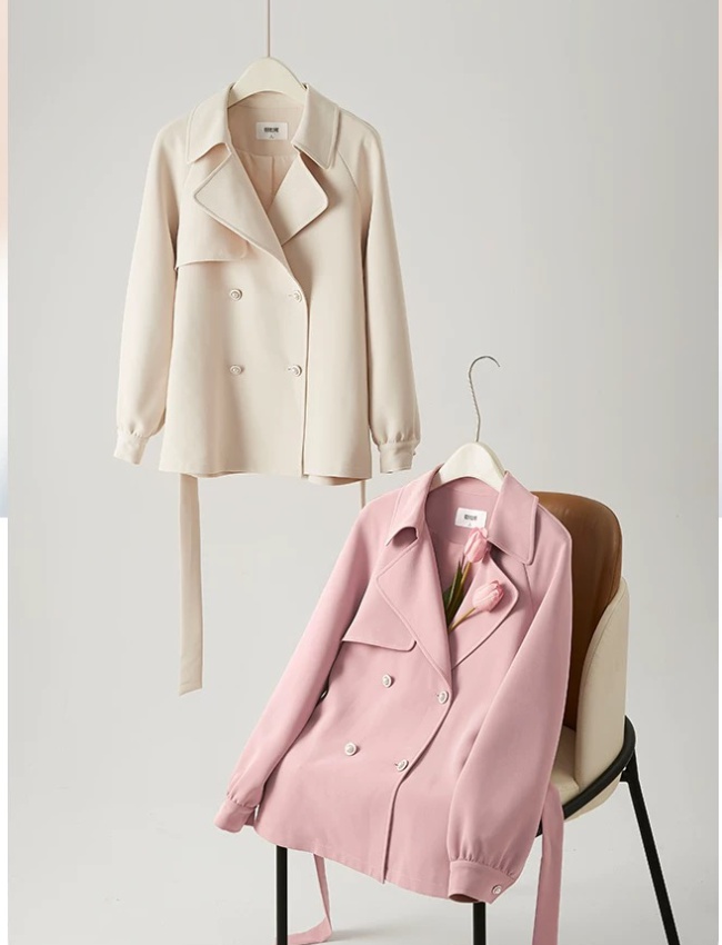 Double-breasted overcoat British style coat for women