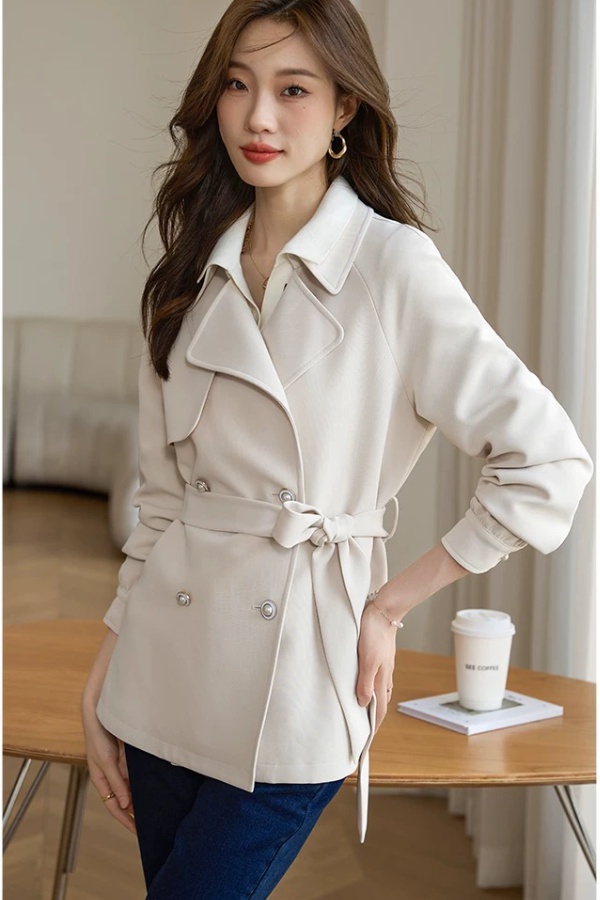 Double-breasted overcoat British style coat for women