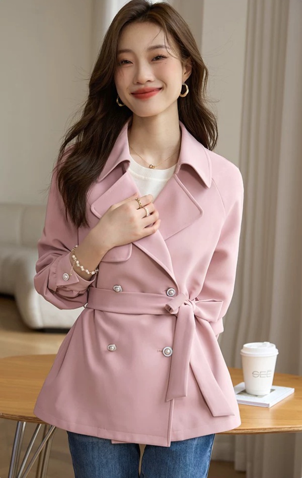 Double-breasted overcoat British style coat for women