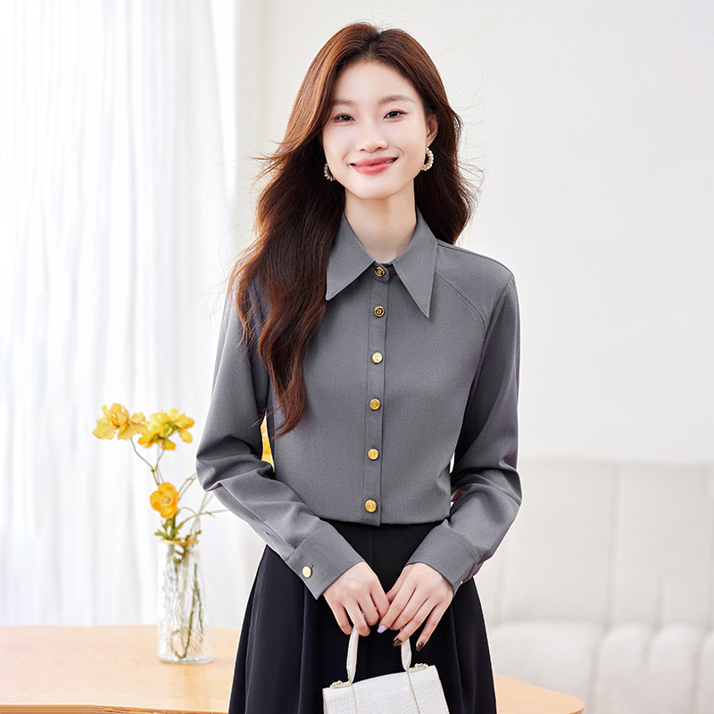 Slim large yard long sleeve overalls shirt for women