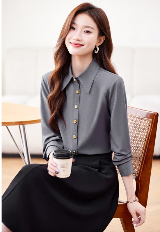 Long sleeve large yard shirt slim skirt a set for women