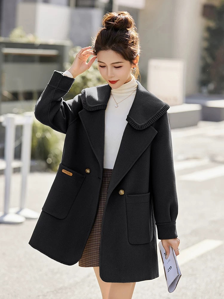 All-match woolen coat spring and autumn coat for women