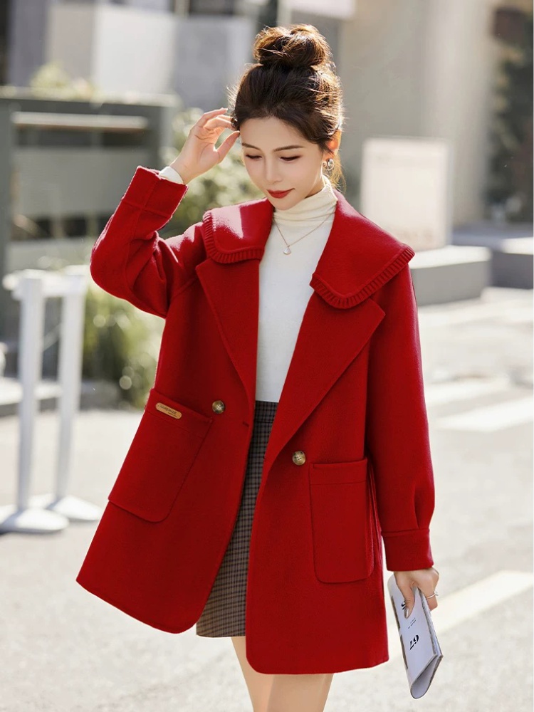 All-match woolen coat spring and autumn coat for women