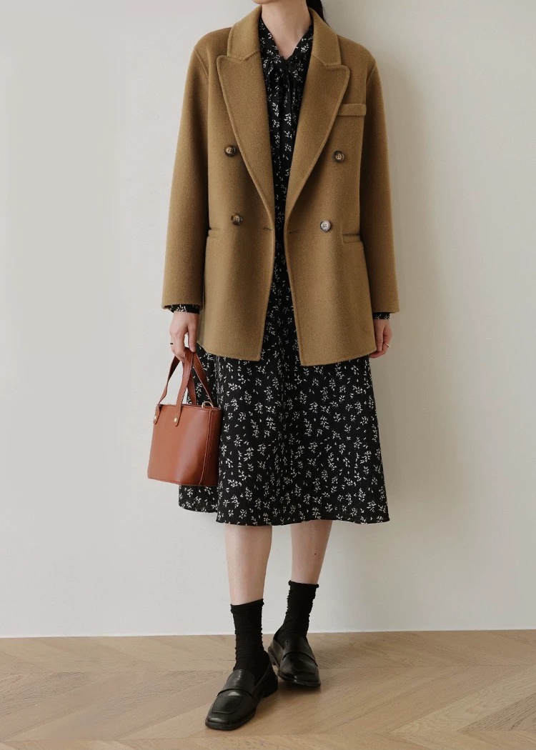 Korean style overcoat woolen coat for women