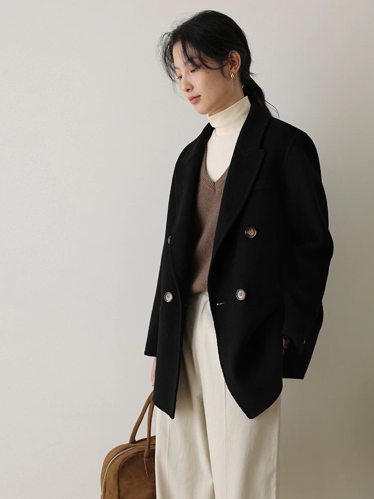 Korean style overcoat woolen coat for women