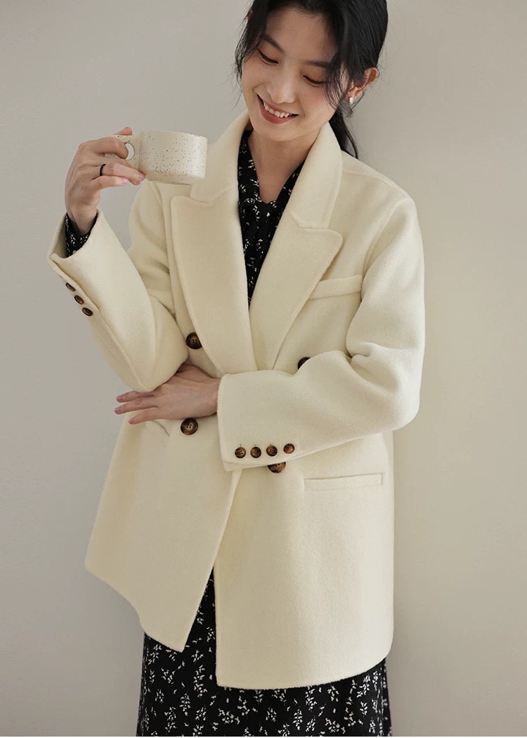 Korean style overcoat woolen coat for women