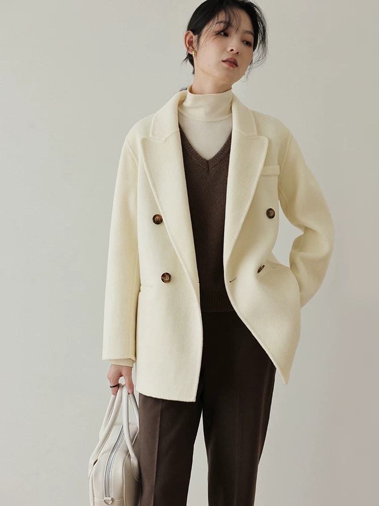 Korean style overcoat woolen coat for women