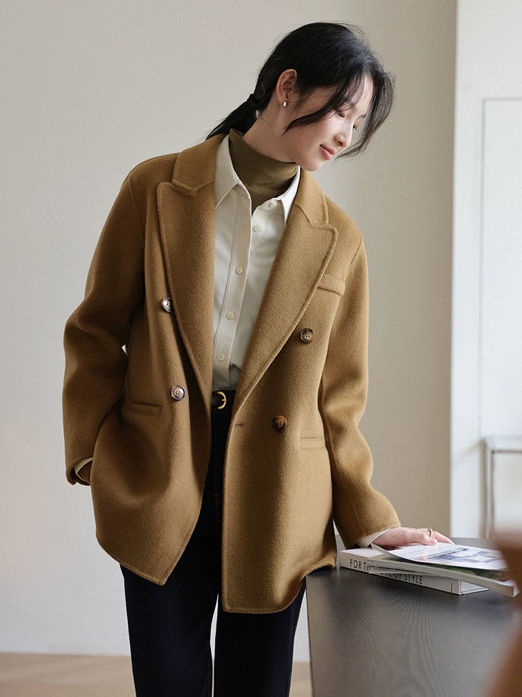 Korean style overcoat woolen coat for women