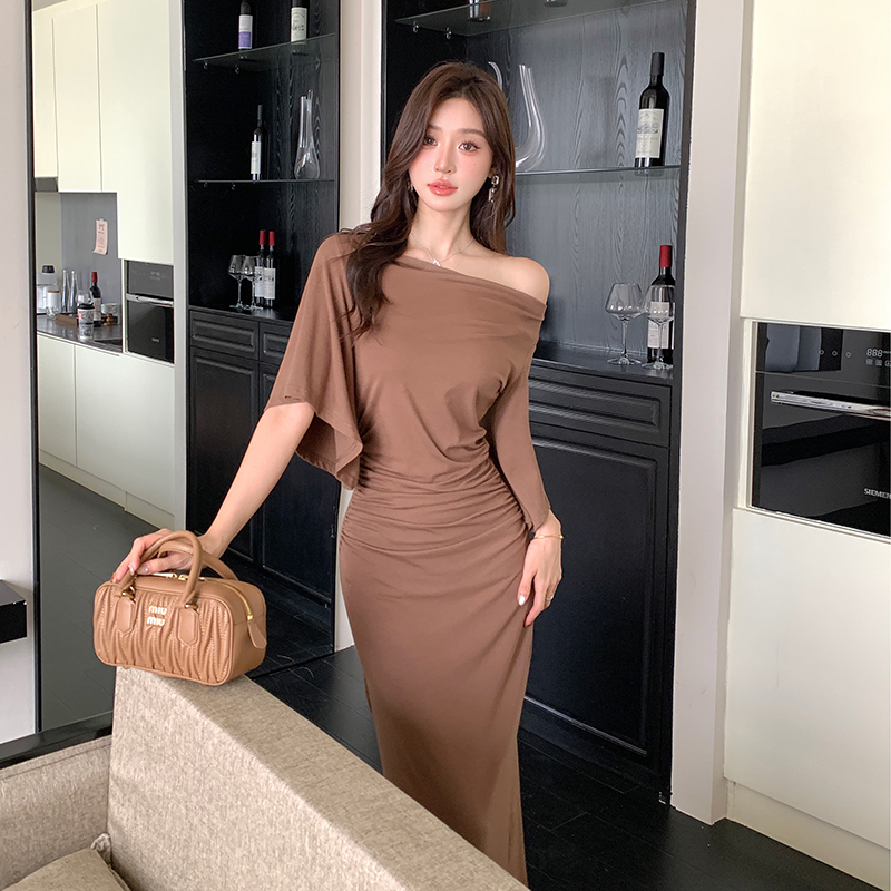 France style strapless dress slim long dress for women