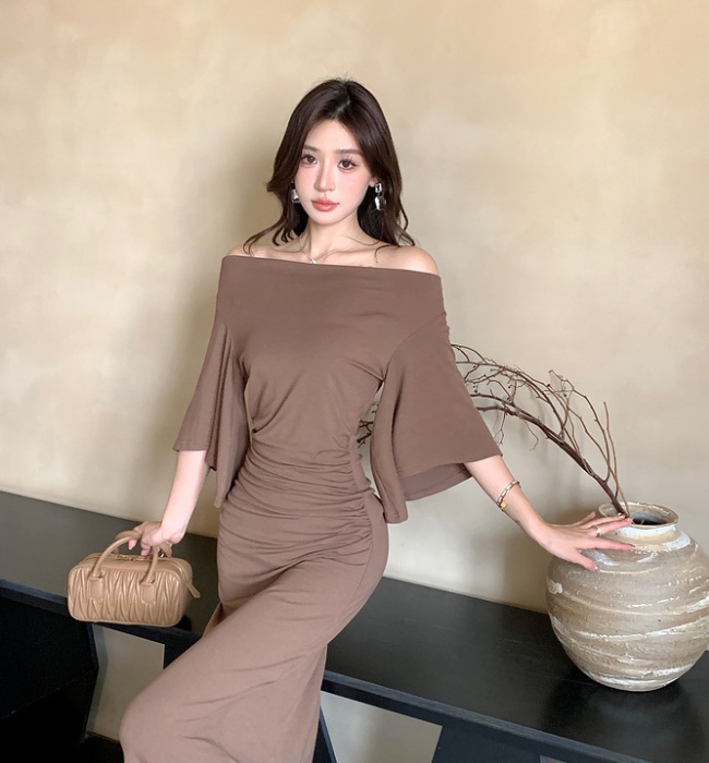 France style strapless dress slim long dress for women