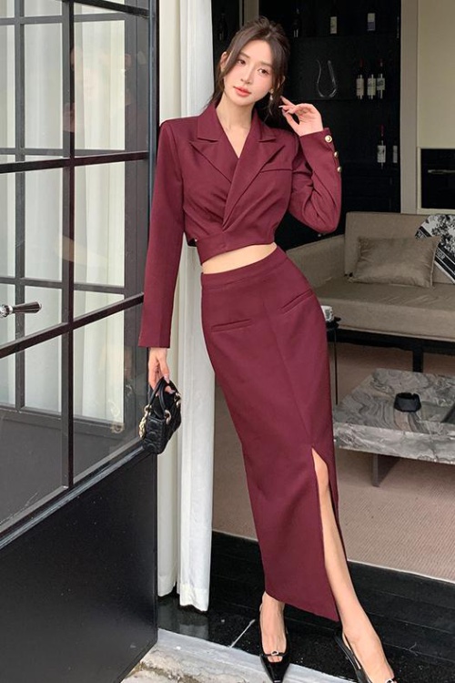 City skirt long business suit 2pcs set