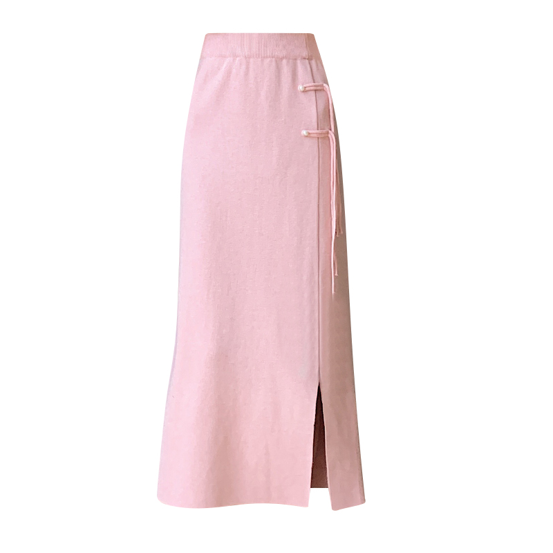 Split A-line package hip autumn and winter retro skirt