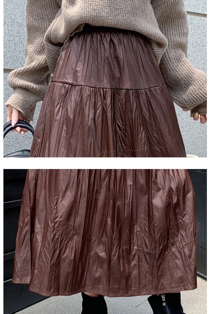 A-line autumn long France style cake skirt for women