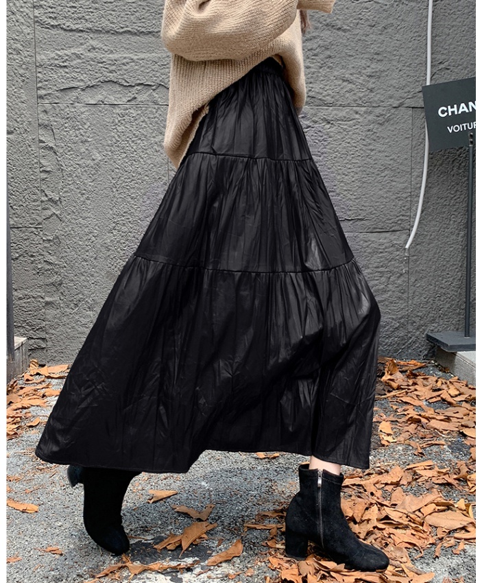 A-line autumn long France style cake skirt for women