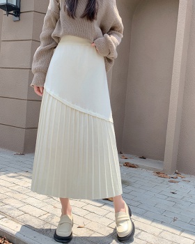 High waist irregular A-line pleated skirt for women