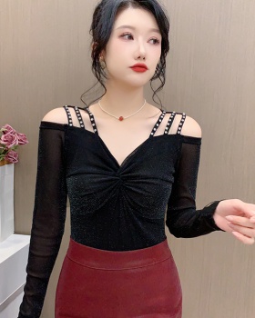 Fashion strapless bottoming shirt Western style slim tops