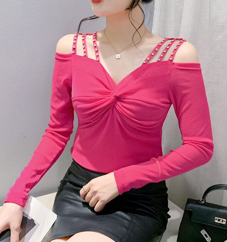 Fashion strapless bottoming shirt Western style slim tops