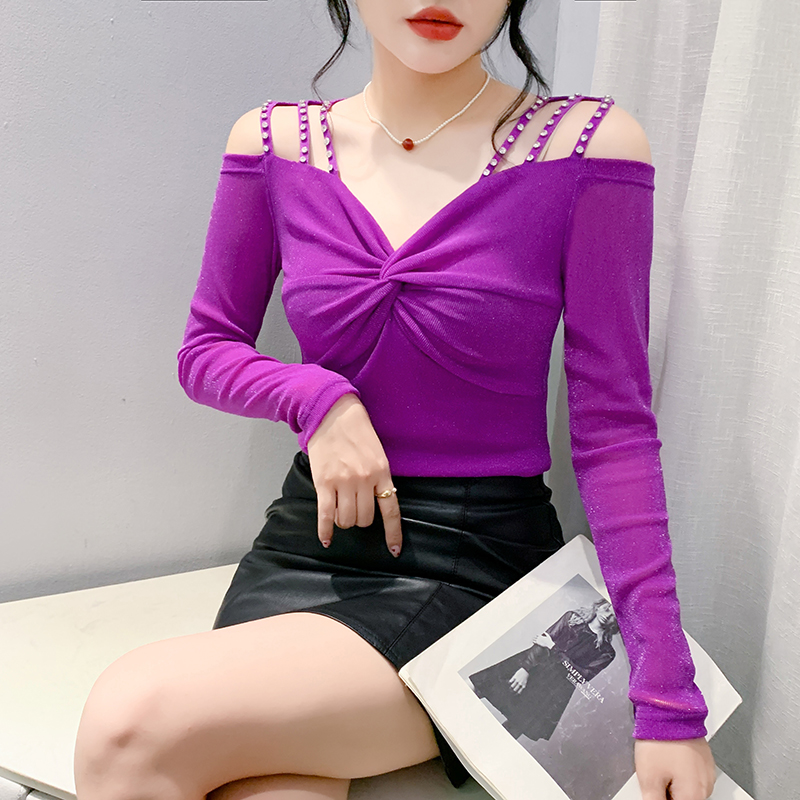 Fashion strapless bottoming shirt Western style slim tops